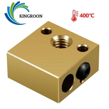 KINGROON CR10 Heated Block Aluminum Brass Plated Copper Extruder Hotend Bi-Metal Heatbreak Throat for Ender 3 3D Printer Parts