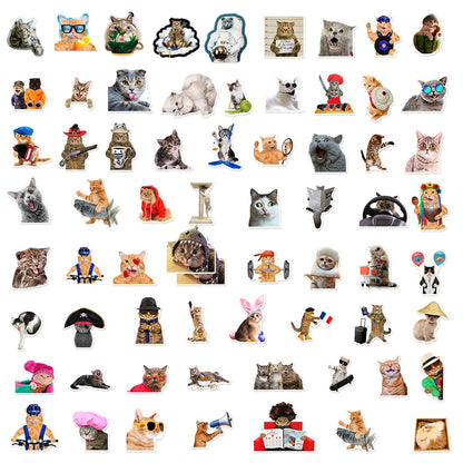 10/30/66pcs Cute Funny MEME Cat Stickers Kawaii Cartoon Animals Decals Laptop Motorcycle Suitcase Notebook Waterproof Sticker