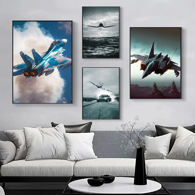 Jet Fighter Photo Just For Army Lovers Modern Painting Posters and Prints Canvas Wall Art Pictures for Home Living Room Cuadros