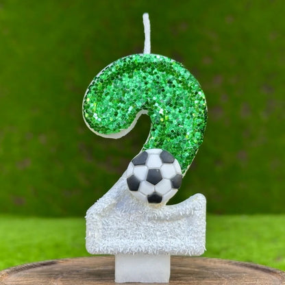 1Pc Creative Football 0-9 Digital Birthday Candle Cake Decoration