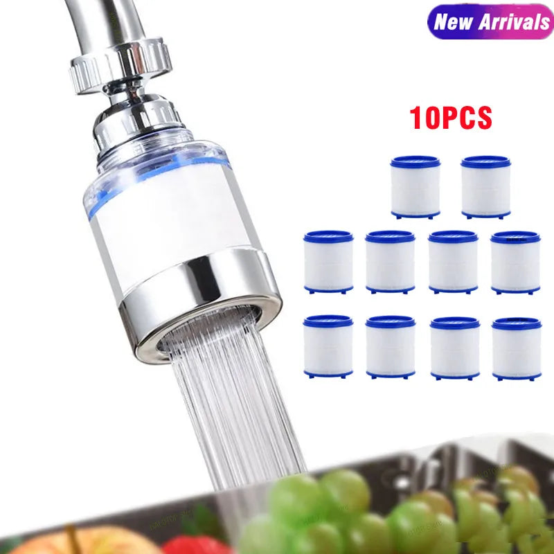 10pcs Faucet Water Filter Element Remove Chlorine Heavy Metals Filtered Showers Head Bath Filtration Purifier Soften Hard Water