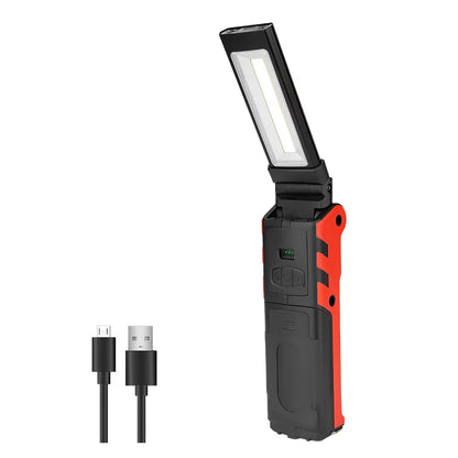 COB LED Work Light Dimmable USB Rechargeable LED Flashlight Inspection Lamp With Magnetic Hook Power Bank 18650 Battery Torch