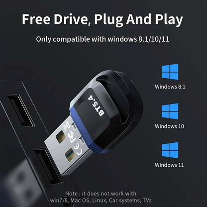 Bluetooth Adapter USB Bluetooth 5.4 for PC Dongle Adaptador Wireless Mouse Keyborad Music Audio Receiver USB Transmitter