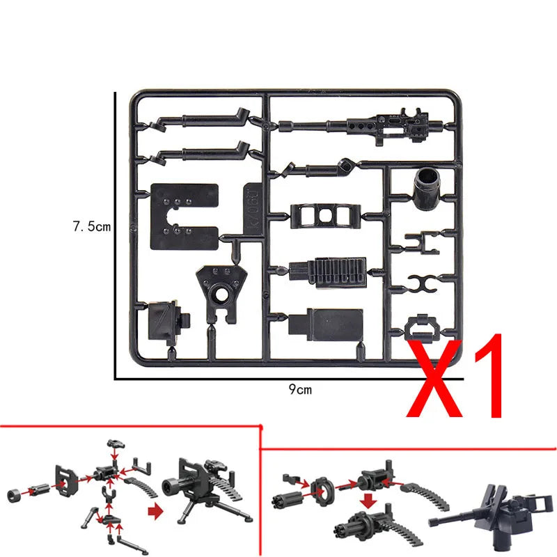 WW2 Military Building Blocks Solider Figures Gifts Weapons Machine Guns Equipments Accessories RPG MK19 Gatling NSV Mortar MOC