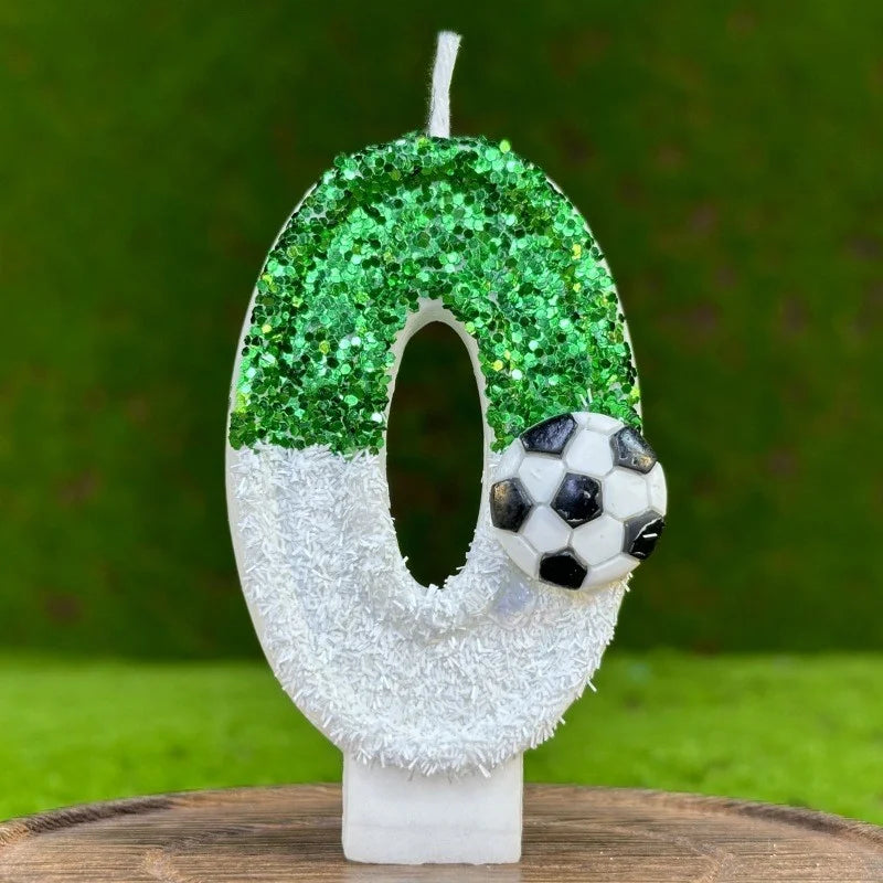 1Pc Creative Football 0-9 Digital Birthday Candle Cake Decoration