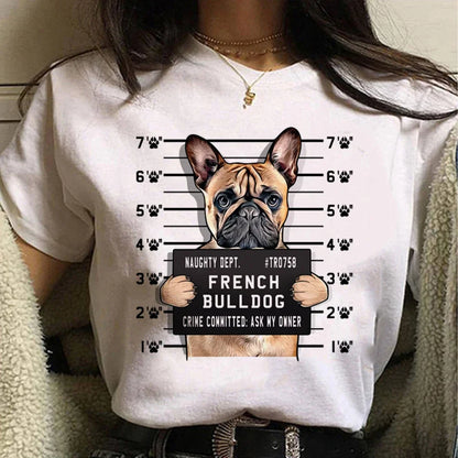 Gothic Tops Women Clothes French Bulldog T Shirt Women Graphic Tee Girl Japanese Clothes Women Clothes Shirts for Women Tops