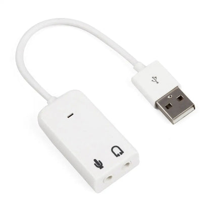 Usb 7.1 Sound Card External Independent Computer Desktop Cable Plug Play White Sound Card For Pc