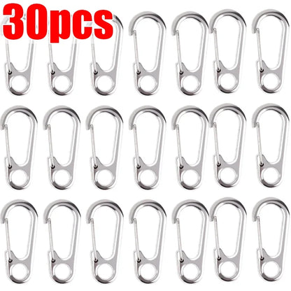 10/20/30pcs Lobster Clasp Buckle Keychian Mini Carabiners Outdoor Camping Hiking Buckles Alloy Spring Snap Hooks Keychains Tool