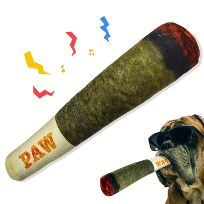 Interactive Dog Sound Toy Green Simulation Cigar Plush Pet Toy for Handsome Dogs Wholesale Available