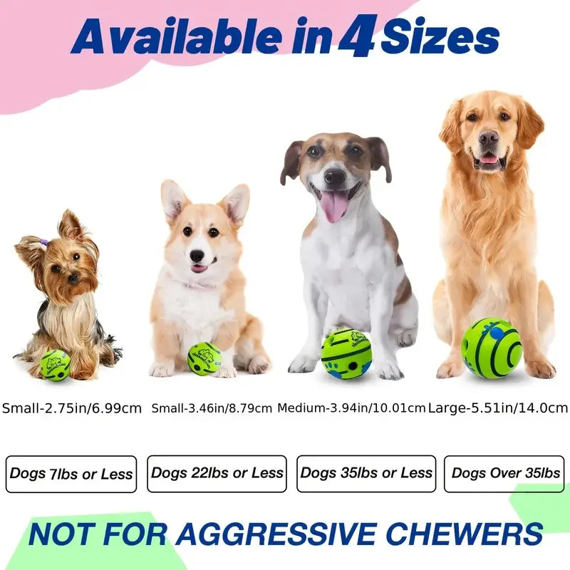 Pet Dog Toy Ball Wobble Wag Giggle Ball Interactive Dog Toy Chew Toy Giggle Sounds Toy When Rolled or Shaken For Pet Dog Fun