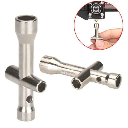 4 in 1 3D Printer Nozzle Tool M2 M2.5 M3 M4 Screw Nut Hexagonal Cross Wrench For E3D V5 V6 Bambu X1 P1 A1 Nozzle Mini Spanner