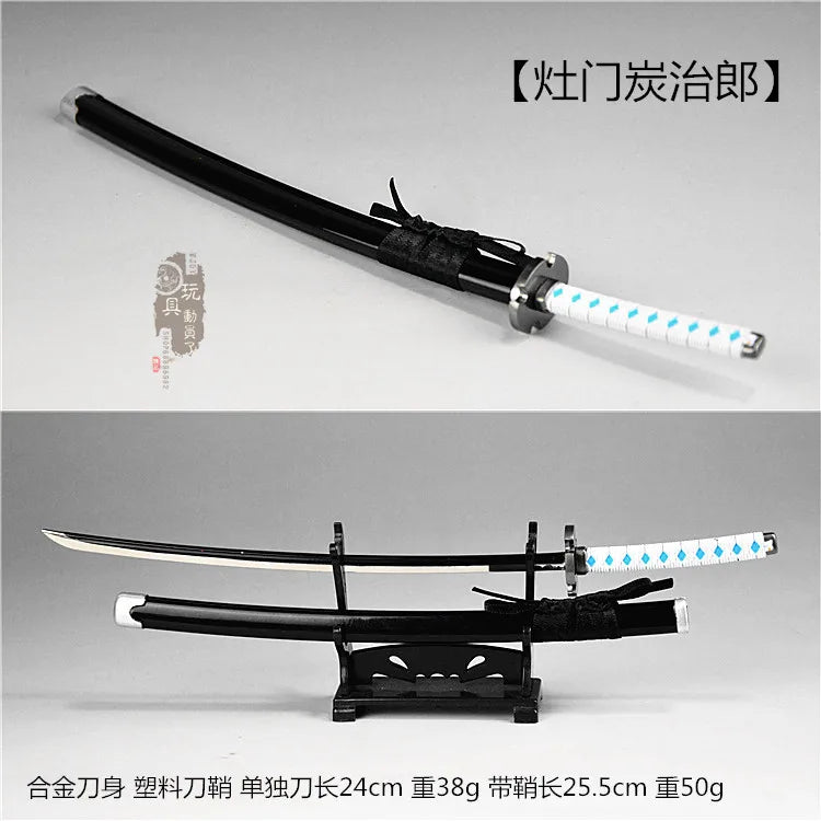 1/6 Japan Samurai Katana Demon Slayer Sword No Yaiba Espadas Manga Anime Accessories Model Uncut Blade Toy For 12" Action Figure