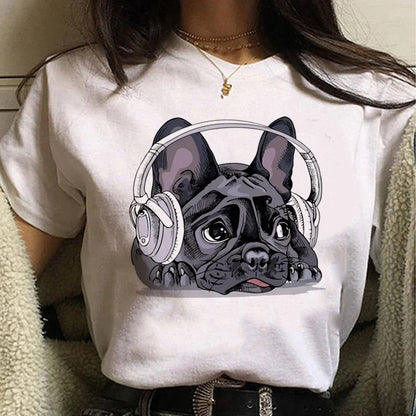 Gothic Tops Women Clothes French Bulldog T Shirt Women Graphic Tee Girl Japanese Clothes Women Clothes Shirts for Women Tops