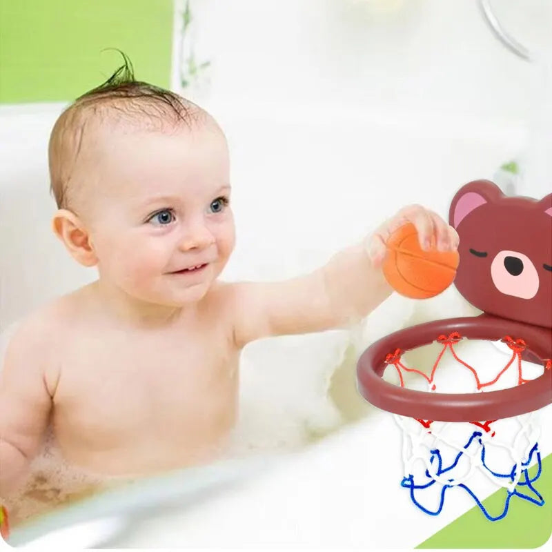 A Suit Of Children's Toy Mini Cute Little Bear Basketball Bathroom Bath Toys Shoot At The Basket Games In The Pool