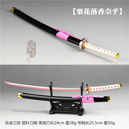 1/6 Japan Samurai Katana Demon Slayer Sword No Yaiba Espadas Manga Anime Accessories Model Uncut Blade Toy For 12" Action Figure