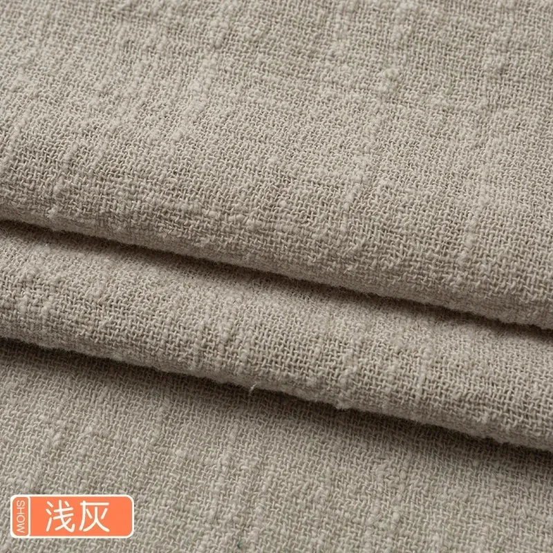 Solid Color Soft Thin Linen Cotton Fabric Organic Material Pure Natural Flax For Sewing DIY Handmade Clothes Patchwork Fabric