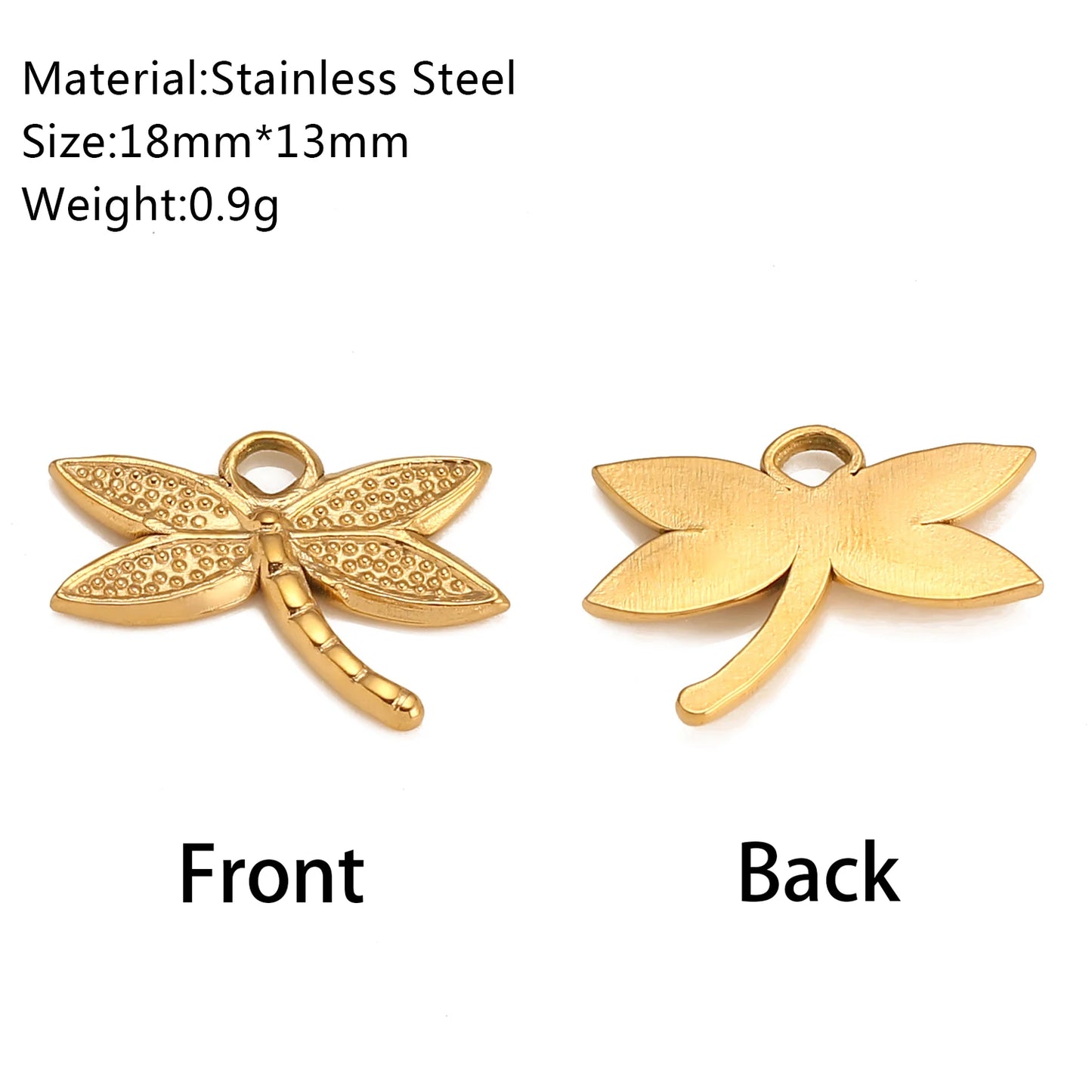 3Pcs Stainless Steel Flying Animal Bee/Butterfly/Scarab Charms for Jewelry Making 18K Plated Cute 3D Insect Pendants DIY Crafts