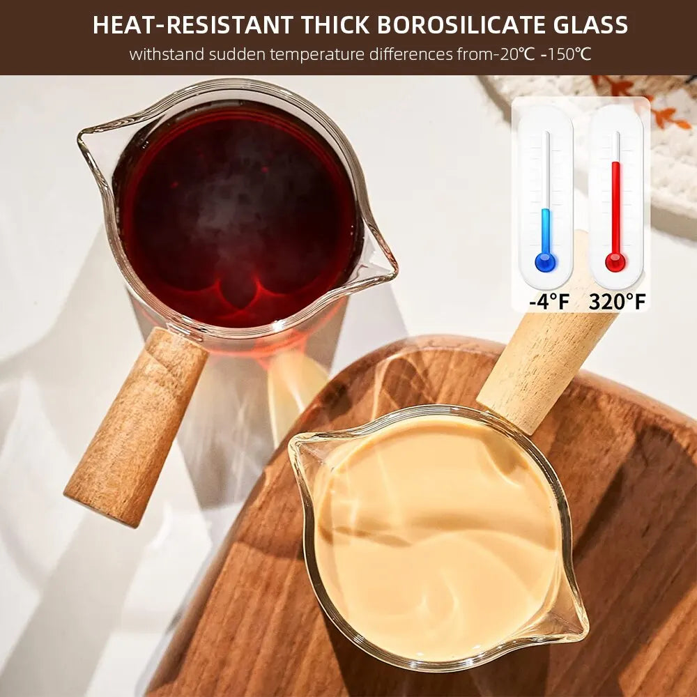 75ml Heat-resisting Glass Espresso Measuring Cup Double/Single Mouth Glass Milk Jug With Handle Glass Scale Measure Mugs