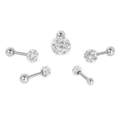 Crystal Ball Earrings Surgical Steel Ear Plugs Eyebrow Piercings Women's Ear Studs Cartilage Tragus Helix Piercing Lip