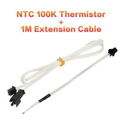 XCR 3D Printer Parts HT-NTC100K B3950 Thermistor Cartridge Sensor with SM Plug Kit High Temperature for PT100 Hotend 1M/2M Cable