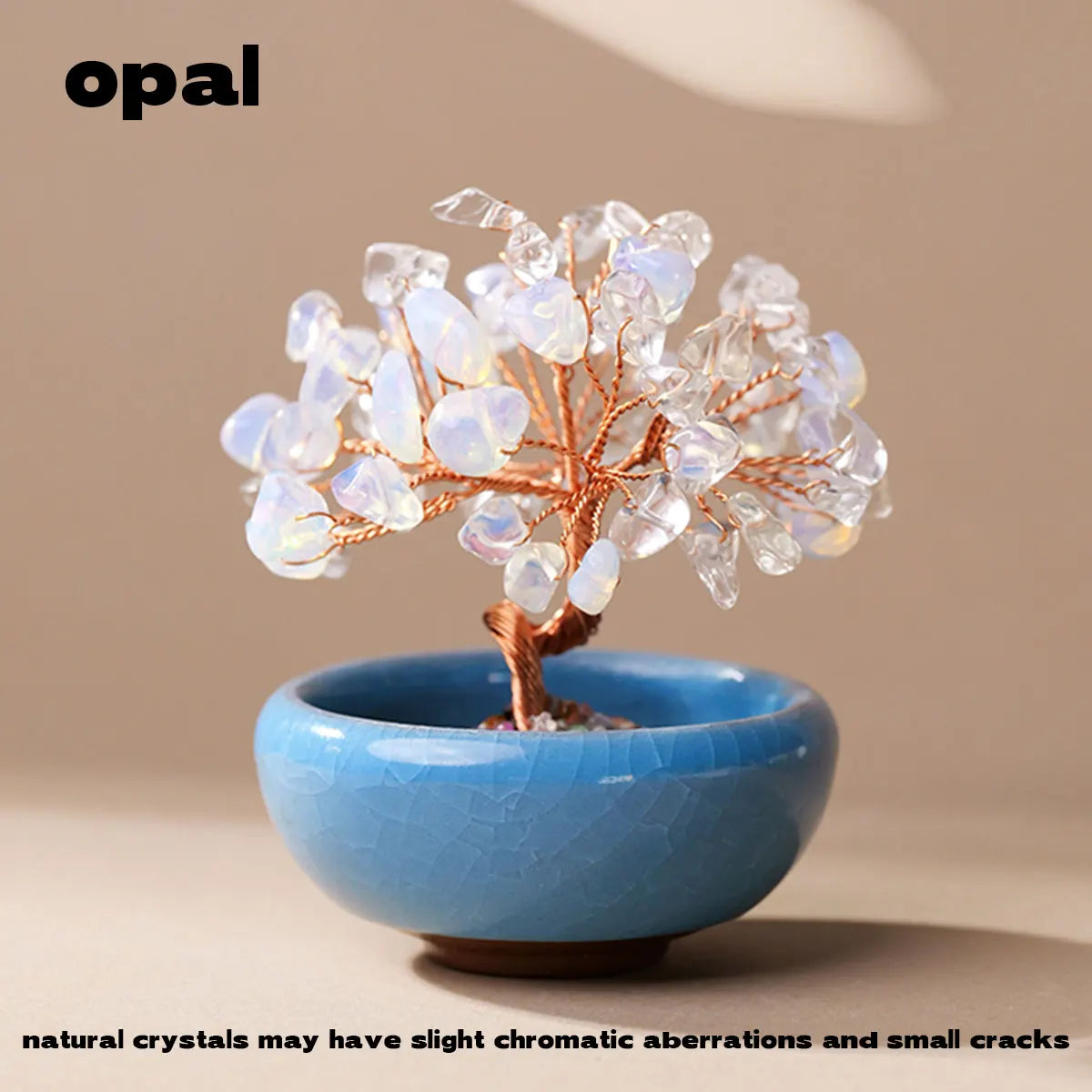 1PC Natural Crystal Tree Handmade Tree Copper Wire Life Small Bowl Flowerpot Base Reiki Healing Mineral Specimen Gifts Souveni