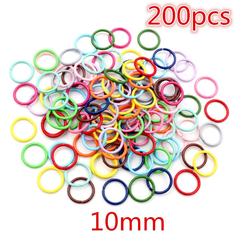 New Fashion Multi-colors Mixed Alloy Open Rings Lobster Clasp Hooks Ball Chains DIY Jewelry Making Findings Supplies