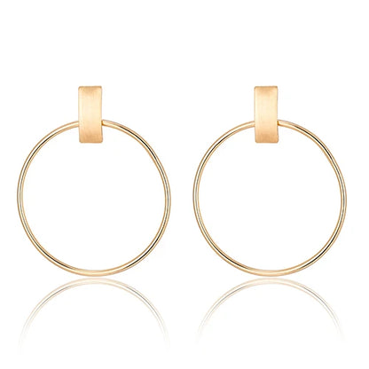 Hot fashion hoop earrings long interlocking Earrings geometric metal earrings Personality quality For Women girlfriend Girl gift