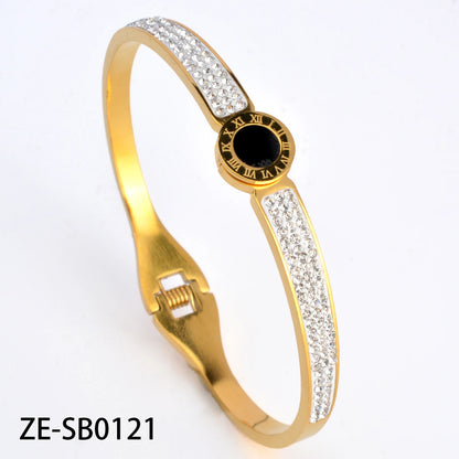 Stainless Steel Hand Bracelet for Women Zircon Lock Nail Bangle Luxury Jewelry Gifts Classics Wholesale Valentines Day Gift