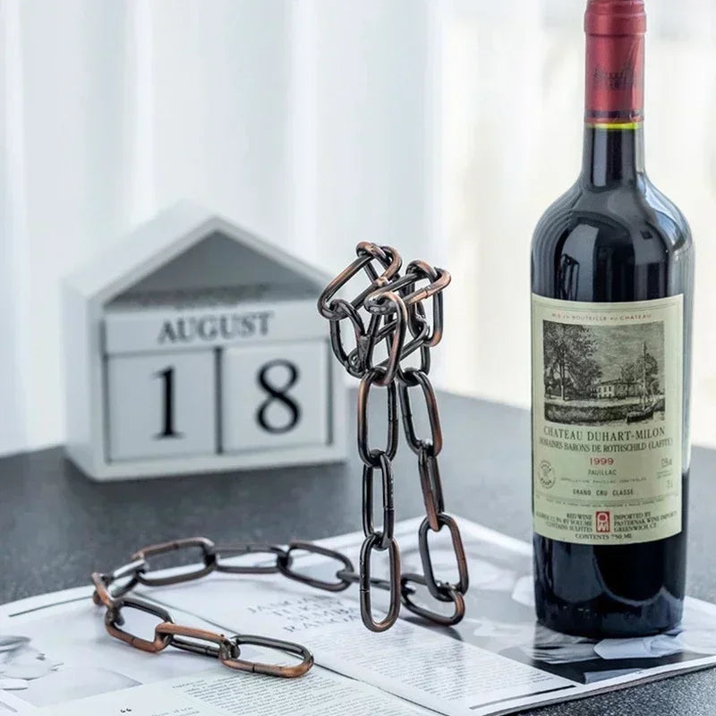 Magical Suspension iron Chain Wine Racks One Bottle Wine Display Racks Stand Holder Kitchen Dining room cellar Bar Decoration