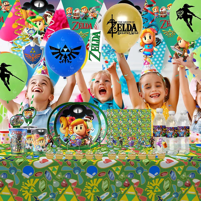 Game ZELDA Party Decoration Disposable Tableware Birthday Party Decorations Kids Boy Theme Supplies for Baby Shower Gift Toys