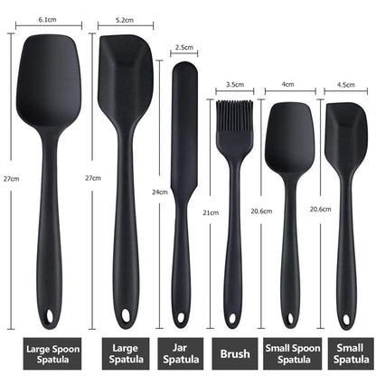 6 Pieces Silicone Spatula Set Food Grade Non Stick Heat Resistant Spatulas Turner for Cooking Baking Mixing Baking Tools