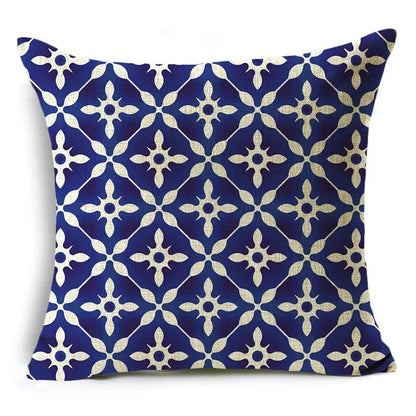 Traditional Style Blue and White Porcelain Pattern Printing Personality Pillowcase Cushion Cover Sofa Decor 40cm/45cm/50cm