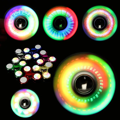 Creative Luminous LED Light Fidget Spinner Hand Top Spinners Glow In Dark Light EDC Figet Spiner Finger Stress Relief Toys