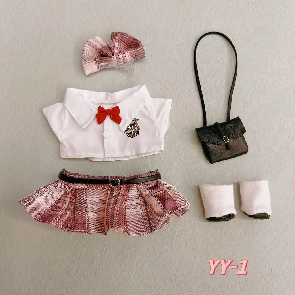 20Cm Cotton Doll Clothes College Style Suit Plush Doll Cute Baby Clothes Skirt for Upset Duck