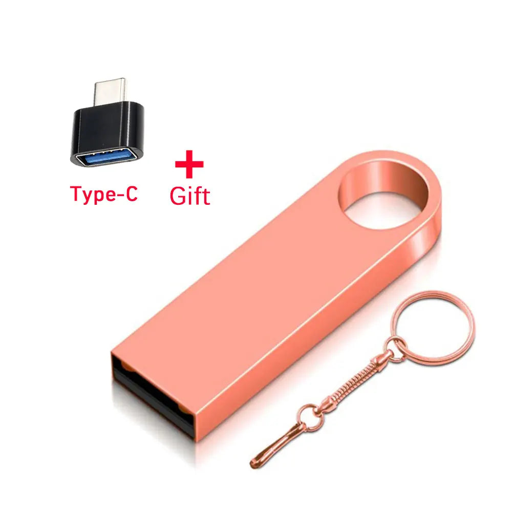 High Speed Pendrive 128GB 256GB 515GB Memory Stick Metal Usb Flash Drive 1TB 2TB Pen Drive 4GB 8GB 16GB 32GB 64GB Usb Stick