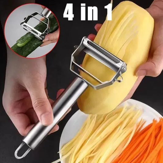 4in1 Peeler Multifunction Grater Julienne Peeler Vegetable Fruit Peeler Stainless Steel Shredder Kitchen Tool