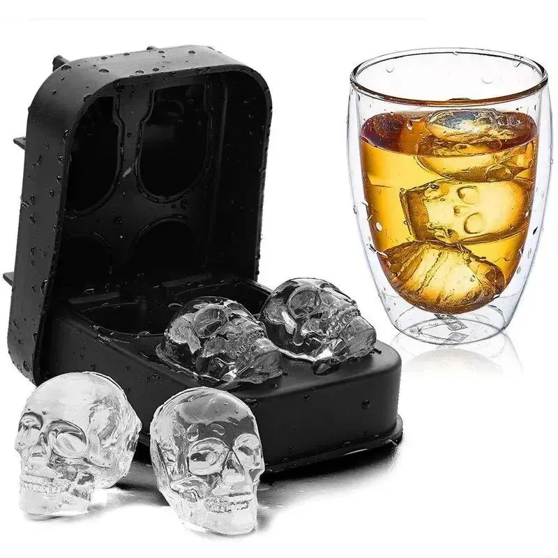 Silicone 3D Ball ,Skull, Diamond-Shaped Ice Mold ,Reusable Ice Cube Mold Ice Cube Trays,Easy Release,For Whiskey, Paty Supplies