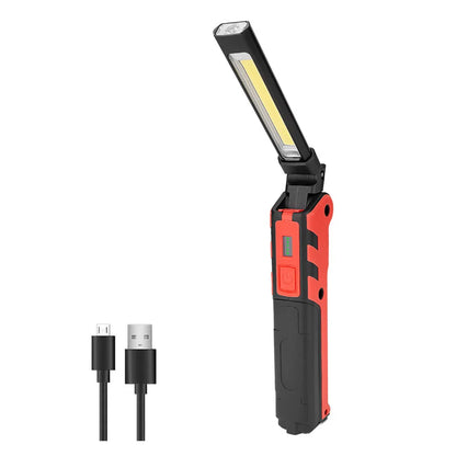 COB LED Work Light Dimmable USB Rechargeable LED Flashlight Inspection Lamp With Magnetic Hook Power Bank 18650 Battery Torch