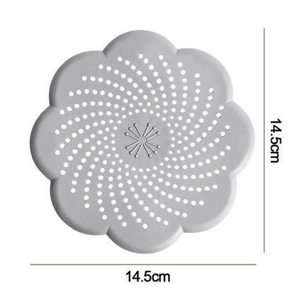 Flower Shape Silicone Floor Drain Cover Mesh Sink Strainer Anti-blocking Hair Clean Up Waste Catcher Kitchen Bathroom Accessory