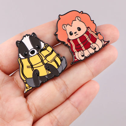 Classic Movie Wizarding World Animal Series Hard Enamel Pin Badge on Backpack Brooches for Women Children's Gifts Toys