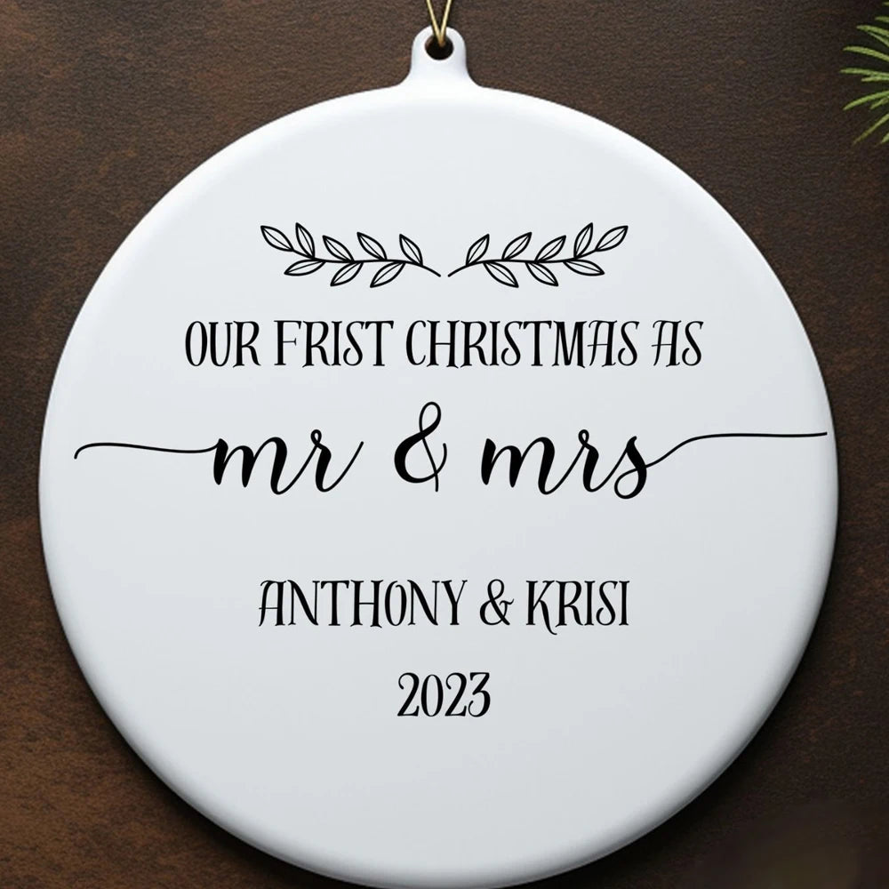 Custom Christmas Gifts Christmas Ornament Tree Decorate Keepsake Decoration Personalized Married Ornament wedding ceremony