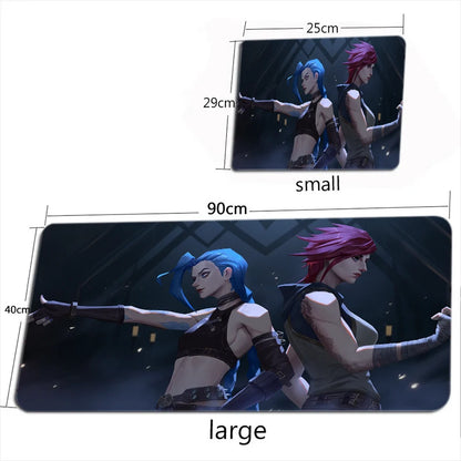 Arcane Jinx Anime Mouse Pad Large Computer Office Game Table Mats XXL Rubber Anti-slip Gaming Keyboard Mousepads Long Desk Pads