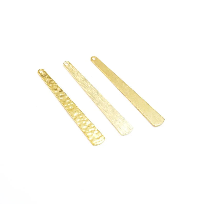 20pcs Bar Stick Earring Charms, Long Drop Brass Charm, Jewelry Making Charms, Earring Findings, 43x6mm, Jewelry Supplies R2535