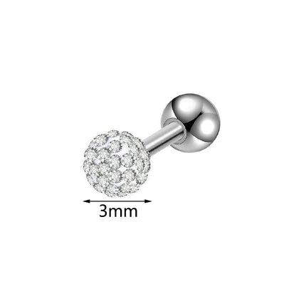 Crystal Ball Earrings Surgical Steel Ear Plugs Eyebrow Piercings Women's Ear Studs Cartilage Tragus Helix Piercing Lip