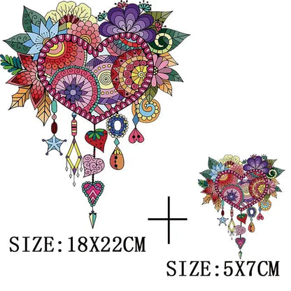 Beautiful Flower Iron On Transfer For Clothing DIY Fashion Heat Sticker On T-shirt Bag Retro Style Patches On Clothes Appliqued