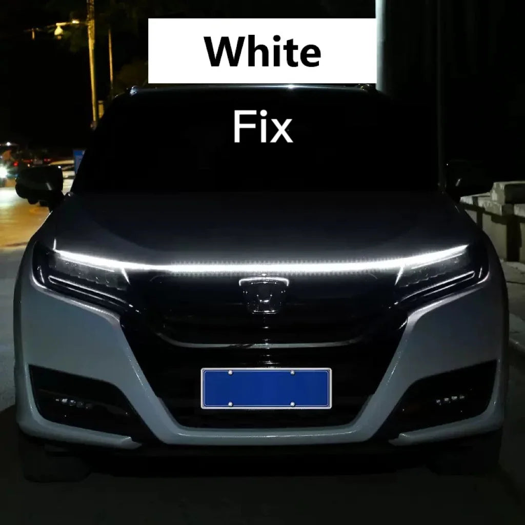 LED Daytime Running Light Scan Starting Car Hood Decorative Lights DRL Auto Engine Hood Guide Decorative Ambient Lamp 12V