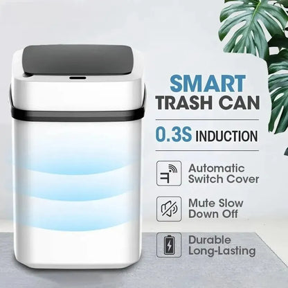 Kitchen Trash Bin 13L Bathroom Touch Trash Can In The Toilet Smart Garbage Bucket Waste Bins Dustbin Smart Trash Can Kitchen