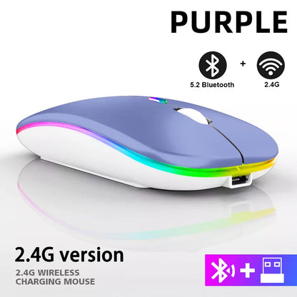 Silent Wireless Mouse Rechargeable Dula Model Tablet Bluetooth-compatible Mouse for iPad/Samsung/Huawei Laptop Mice 2.4G Mause