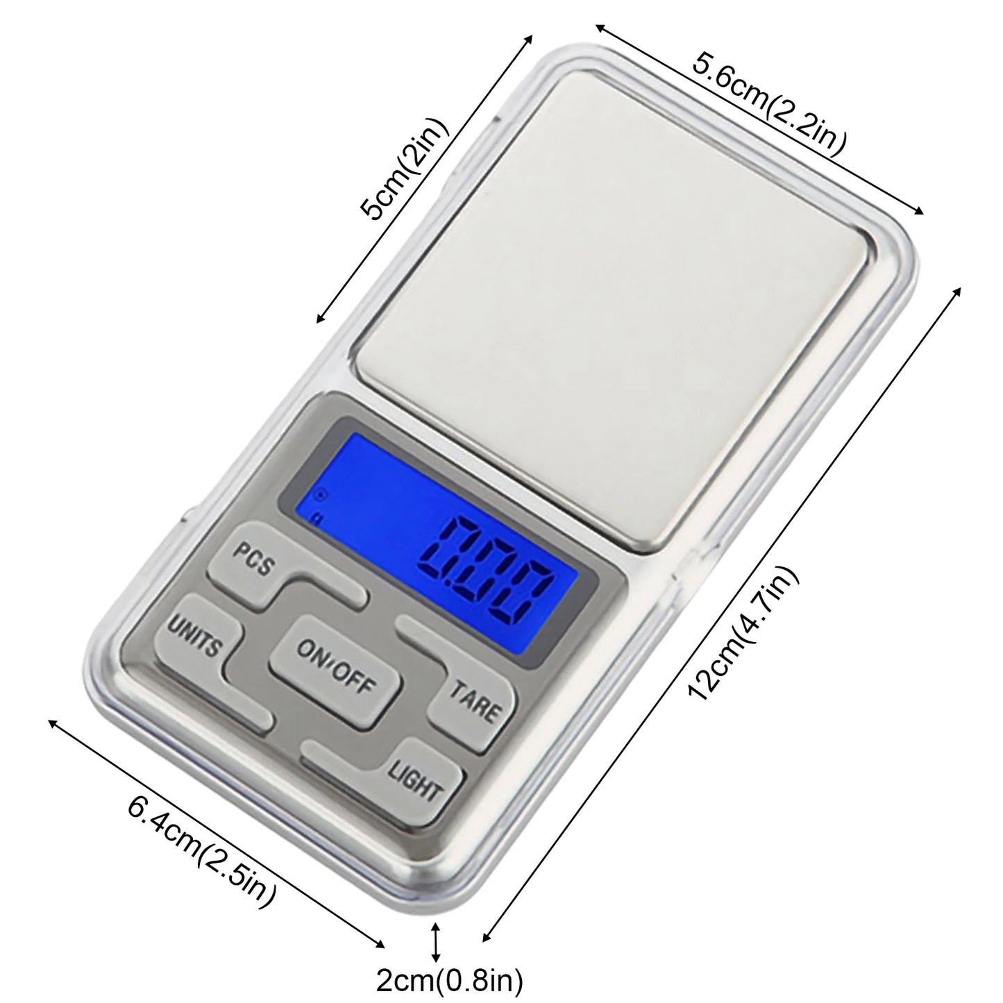 Stainless Steel Mini Pocket Weighing Electronic Carat Scale 0.01G High Precision Portable Household Electronic Jewellery Scale