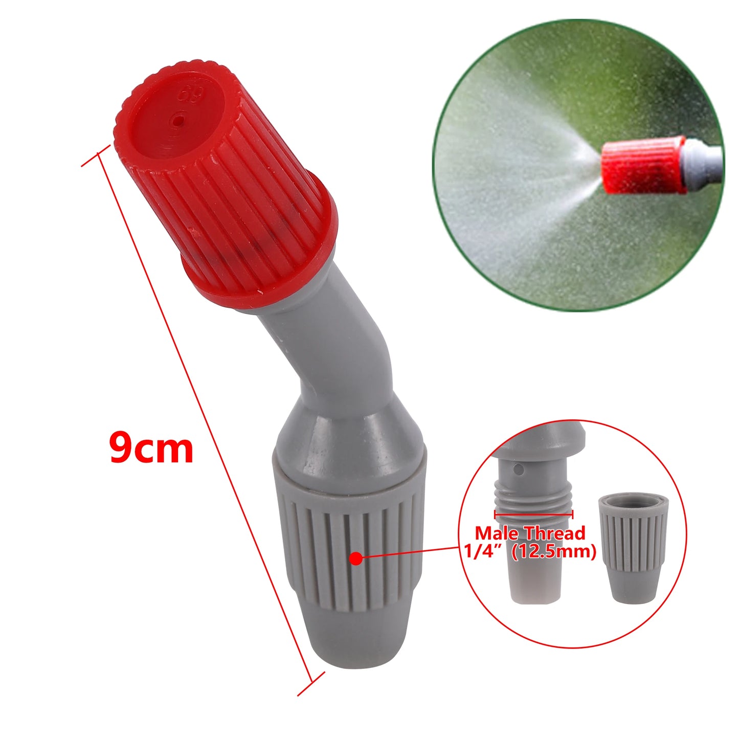 1/4" Garden Hose Nozzle Adjustable High Pressure Sprayer Garden Irrigation System Atomizer Suitable for Watering Plants Car Wash